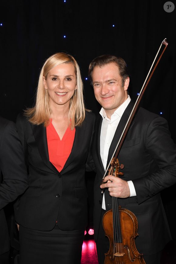 Laurence Ferrari et son mari Renaud Capuçon - Inauguration de la statue de cire de "Renaud Capuçon" au musée Grévin à Paris le 9 mars 2020. © Coadic Guirec/Bestimage