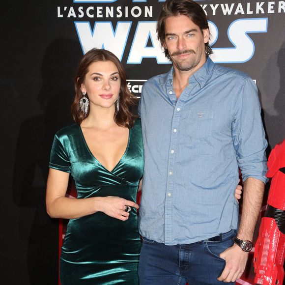 Camille Lacourt et sa compagne Alice Detollenaere lors de la Première de Star Wars : L'Ascension de Skywalker au Grand Rex a Paris, France le 17 Décembre 2019. Photo by Jerome Domine/ABACAPRESS.COM