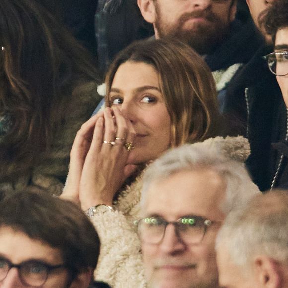 Pablo Mira, Laury Thilleman (Miss France 2011) dans les tribunes lors du match de Ligue Des Champions 2024-2025 (LDC) "PSG - Brest (7-0)" au Parc Des Princes, le 19 février 2025.
© Cyril Moreau/Bestimage