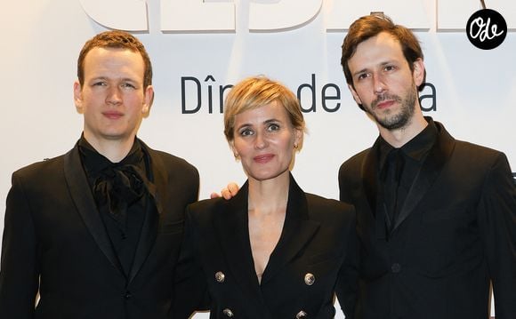 Noé Boon, Judith Godrèche et Richard Sears - Photocall de la 49ème édition de la cérémonie des César au Fouquet's à Paris Le 23 fevrier 2024 © Coadic Guirec / Bestimage