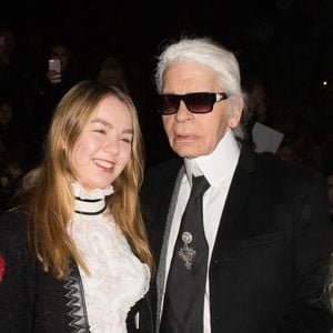 La princesse Alexandra de Hanovre et Karl Lagerfeld assistent au défilé Chanel Metiers d'Art 2015/16 à Cinecitta à Rome, Italie, le 01 décembre 2015. Photo Alessia Paradisi/ABACAPRESS.COM