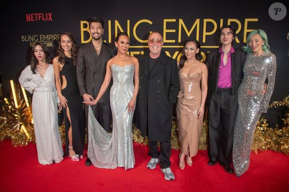 Nam Laks, Vika Abbyaeva, Richard Chang, Lynn Ban, Michael Kors, Dorothy Wang, Blake Abbie and Tina - Première de la série Netflix "L'empire du bling" (Empire Bling) à la House Of Red Pearl à New York. Le 18 janvier 2023 Crédit : Backgrid USA / Bestimage