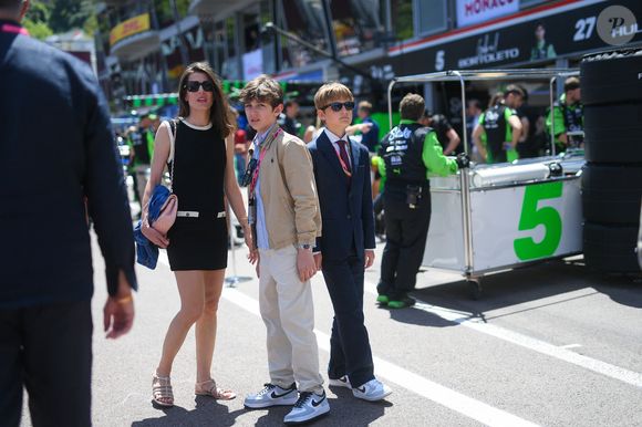 Charlotte Casiraghi et son fils Raphaël Elmaleh  lors du Grand Prix de Formule 1 (F1) Tag Heuer de Monaco le 25 mai 2025. © Lionel Urman/Bestimage
