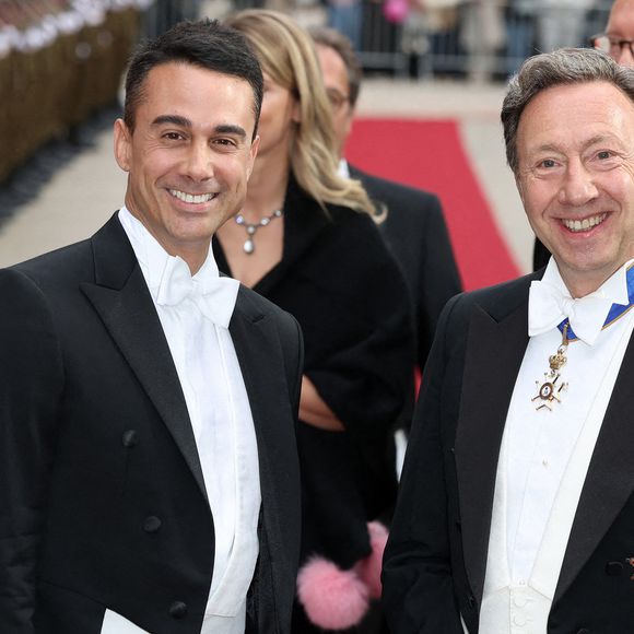 Stephane Bern et Yori Bailleres assistent à un dîner de gala au Palais grand-ducal lors de l'abdication du Grand-Duc Henri de Luxembourg et de l'accession au trône de Son Altesse Royale le Prince héritier Guillaume le 03 octobre 2025 à Luxembourg, Luxembourg. Photo by David NIVIERE/ABACAPRESS.COM