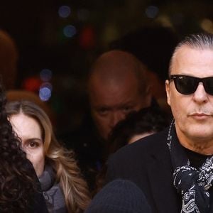 Jean Roch et sa femme Anaïs - Sorties des obsèques de Brigitte Bardot en l'église Paroissiale Notre-Dame-de-l'Assomption de Saint-Tropez, France, le 7 janvier 2026. © Jacovides-Moreau/Bestimage