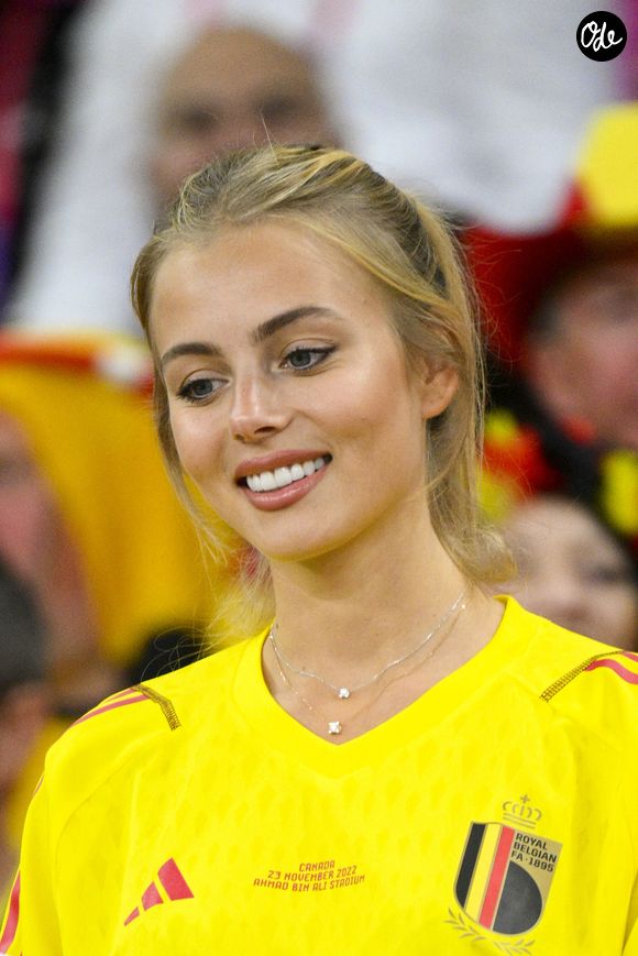 Mishel Gerzig, la compagne de Thibaut Courtois, dans les tribunes lors du match de football du groupe F opposant la Belgique à la Croatie dans le cadre de la Coupe du monde, au stade Ahmad Bin Ali à Doha, au Qatar, le 1er décembre 2022.

© Jean-Baptiste Autissier/Panoramic/Bestimage