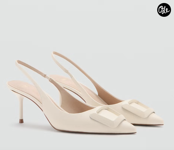 Chaussures à talon en cuir vernis // Sandale à talon avec brides croisées