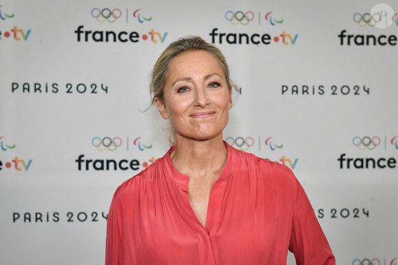 La journaliste et animatrice française Anne Sophie Lapix pose pour un photocall avant la conférence de presse "Paris 2024" de France Télévision à Paris le 11 juin 2024. Photo by Firas Abdullah/ABACAPRESS.COM