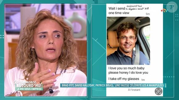 L'arnaque a englouti "toute l’indemnité compensatoire de son divorce", explique "Libération".

Anne Deneuchatel, qui avait été escroquée par un faux Brad Pitt sur Internet, témoigne dans "Ca commence aujourd'hui", sur France 2, le 8 septembre 2025. France 2.