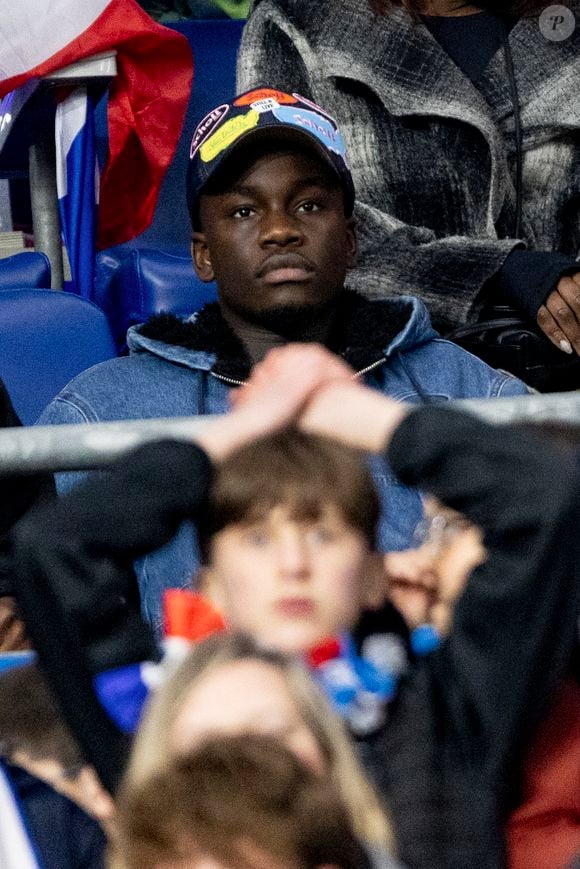 Jungeli (danse avec les stars 2025) - Célébrités dans les tribunes du quart de finale de la Ligue des Nations de l'UEFA 2025 "France - Croatie (2-0 / tab 5-4)" au Stade de France à Saint-Denis le 23 mars 2025. © Cyril Moreau/Bestimage