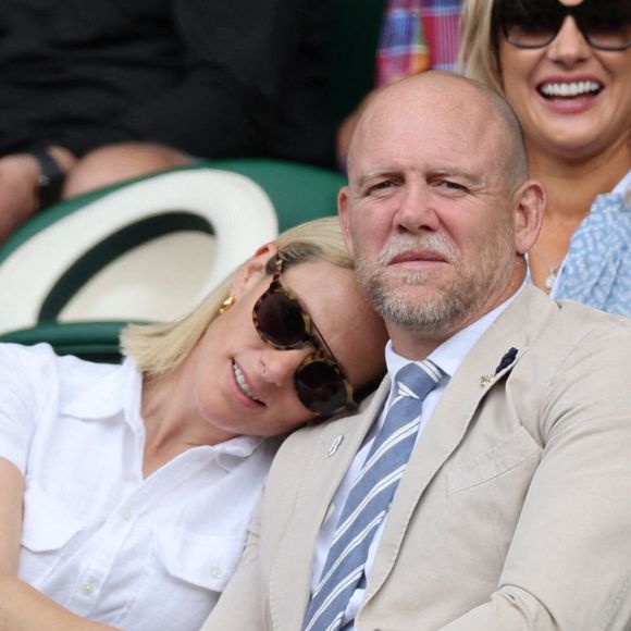 Mike et Zara Tindall lors de la deuxième journée des championnats de tennis de Wimbledon à Londres, Royaume-Uni, le 28 juin 2022. Photo by Stephen Lock/i-Images/ABACAPRESS.COM