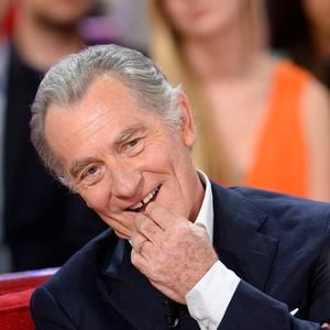 William Leymergie - Enregistrement de l'émission "Vivement Dimanche" à Paris le 1er Avril 2015. L'émission sera diffusée le 05 Avril 2015. Invité principal Sophie Davant.