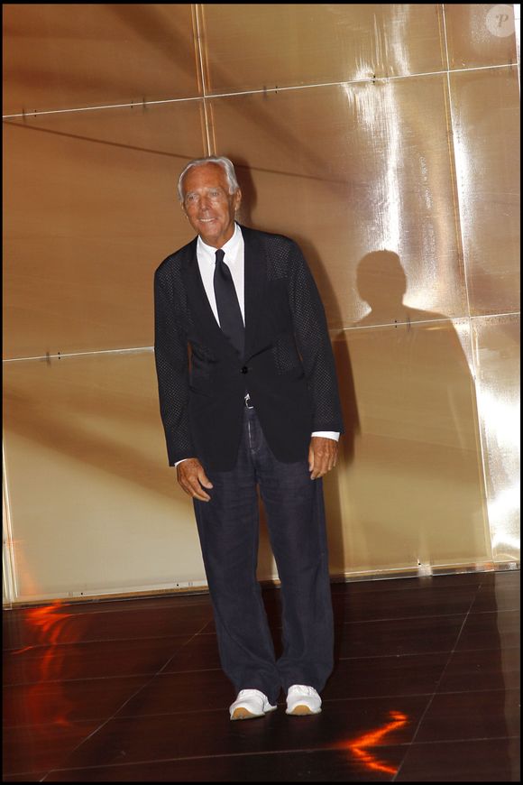 Giorgio Armani lors d'un défilé privé de haute couture en 2011. © Rindoff-Borde / Bestimage