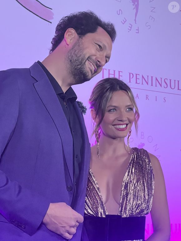 Eric Antoine et son épouse, Gennifer Antoine, lors de la soirée Octobre Rose organisée à l'hôtel Peninsula à Paris. © DR : Tiffany IACOMACCI