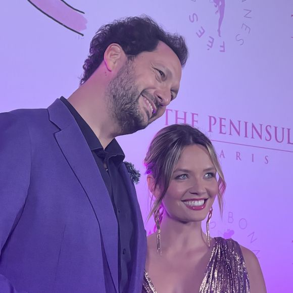 Eric Antoine et son épouse, Gennifer Antoine, lors de la soirée Octobre Rose organisée à l'hôtel Peninsula à Paris. © DR : Tiffany IACOMACCI