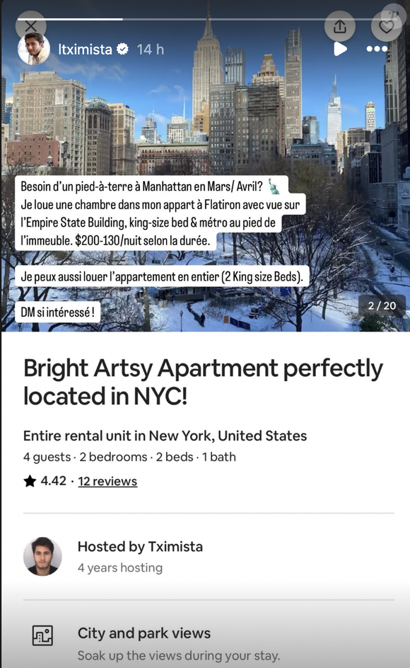 Le fils de Bixente Lizarazu habite un superbe appartement en plein Manhattan