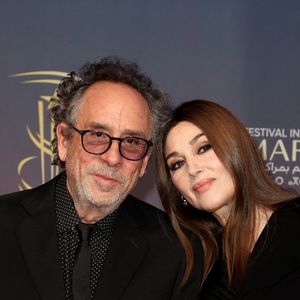 Tim Burton et Monica Bellucci au photocall de la cérémonie d'ouverture et à la projection du film "L'Ordre" lors du 21ème Festival international du film de Marrakech, le 29 novembre 2024j à Marrakech, Maroc. © Dominique Jacovides/Bestimage