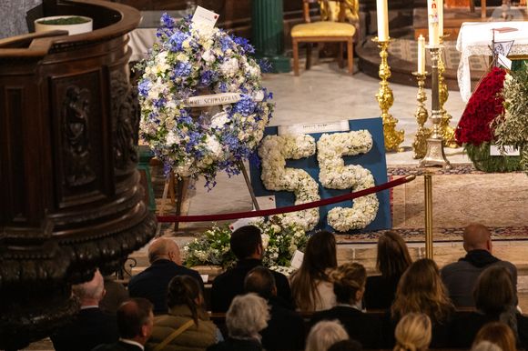 Exclusif - Obsèques de Patrice de Colmont, propriétaire du Club 55, en l'Eglise de Saint-Tropez, le 20 octobre 2025. 
© Florian Escoffier / Nice Matin / Bestimage