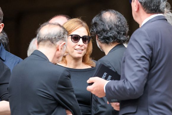 Léa Salamé - Sorties des obsèques de Thierry Ardisson en l’église Saint-Roch de Paris, France, le 17 juillet 2025. © Clovis-Jacovides/Bestimage