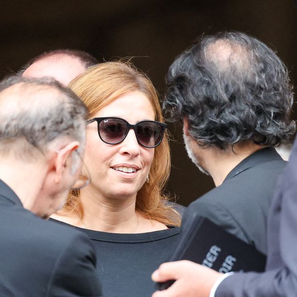 Léa Salamé - Sorties des obsèques de Thierry Ardisson en l’église Saint-Roch de Paris, France, le 17 juillet 2025. © Clovis-Jacovides/Bestimage