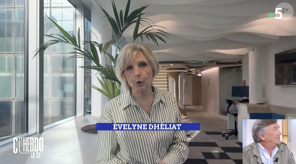 Evelyne Dhéliat adresse de jolis mots à Jacques Legros pour son passage dans "C l'hebdo". France 5
