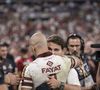 Antoine Dupont est ensuite allé sur le terrain
Antoine Dupont et Maxime Lucu après la finale du Top 14 de rugby français entre le Stade Toulousain (Toulouse) et l'Union Bordeaux-Begles (UBB) au Stade de France à Saint-Denis, au nord de Paris, le 28 juin 2025.Photo par Eliot Blondet/ABACAPRESS.COM