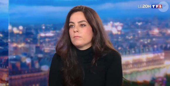Captures d'écran d'Anouchka Delon qui a pris la parole face aux dernières accusations de son frère, Anthony sur le plateau du JT de Audrey Crespo-Mara sur TF1 le 7 janvier 2023.
Une famille qui se déchire. 
©TF1 via Bestimage