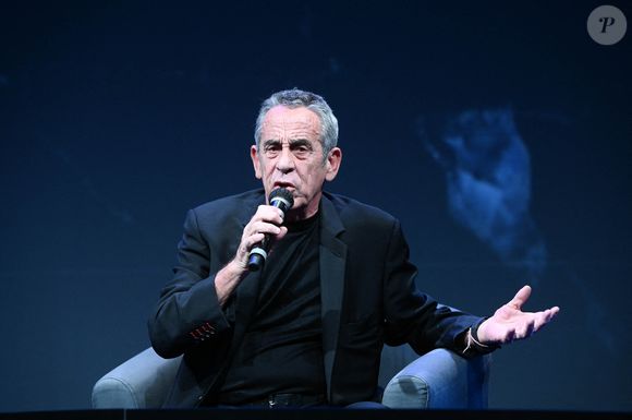 Exclusif -  Thierry Ardisson a donné une conférence vendredi 28 janvier dans le cadre du PIDS Enghien (Pids Enghien - Le festival des effets spéciaux) à propos de sa nouvelle émission « Hôtel du temps ». Elle arrivera en mai sur France 2. Le premier numéro est consacré à Jean Gabin.
© Guirec Coadic / Bestimage
