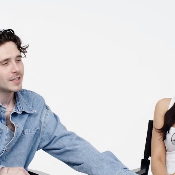 Brooklyn, 26 ans, et l'héritière Nicola. 30 ans, ont tourné une vidéo sur ce qu'ils pensent l'un de l'autre pour le magazine Glamour. JLPPA / Bestimage