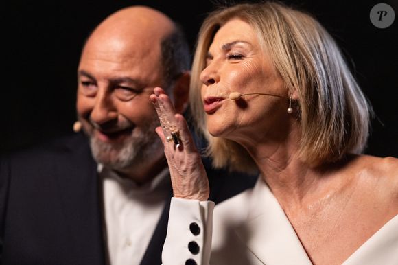 Exclusif - Kad Merad et Michele Laroque lors de l'enregistrement de l'émission "La chanson secrète N°14", présentée par Nikos Aliagas et diffusée le 26 décembre sur TF1, à Paris le 9 décembre 2025. © Jacovides-Moreau/Bestimage