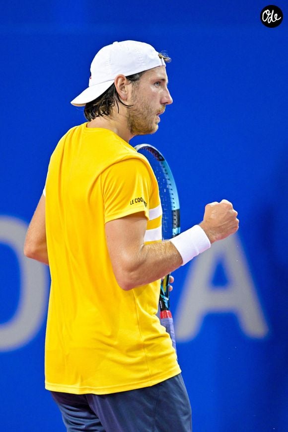 Lucas Pouille (Fra) lors de l'Open Sud de France 2022 à Montpellier, France, le 1er février 2022. © Jean-Baptiste Autissier/Panoramic/Bestimage