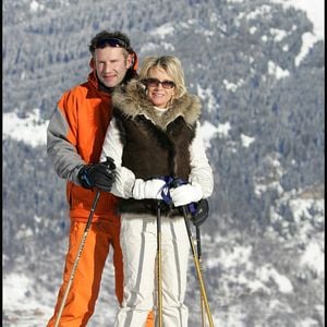Sophie Davant et son ex-mari Pierre Sled à Courchevel. 

 © Guillaume Gaffiot/Bestimage