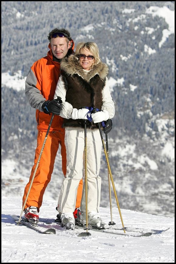 Sophie Davant et son ex-mari Pierre Sled à Courchevel. 

 © Guillaume Gaffiot/Bestimage