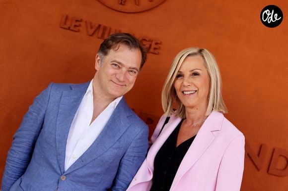 Laurence Ferrari et son mari Renaud Capuçon - Célébrités au village lors des Internationaux de France de tennis de Roland Garros 2024 à Paris le 9 juin 2024. © JACOVIDES-MOREAU / BESTIMAGE