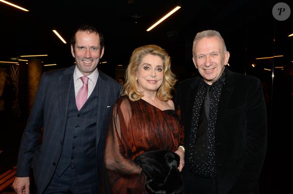 Exclusif - Christian Vadim et sa mère Catherine Deneuve, présidente du jury des Globes de Cristal 2017, Jean Paul Gaultier - 11ème cérémonie des Globes de Cristal au Lido à Paris, le 30 janvier 2017. © Rachid Bellak/Bestimage