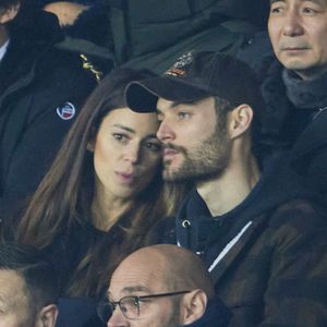 Exclusif - Louis Sarkozy et sa femme Natali Husic en tribunes du match de Ligue 1 Uber Eats "PSG contre Reims" (1-1) au Parc des Princes, le 29 janvier 2023.

Photo : Agence / Bestimage