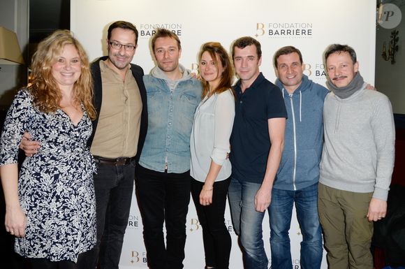 Exclusif - Charlotte Matzneff, Jean-Philippe Daguerre, Charles Lelaure, Julie Cavanna, Grégori Baquet, Franck Desmedt et Alexandre Bonstein - Remise du prix de La Fondation Barrière au théâtre Petit Montparnasse pour la pièce "Adieu Monsieur Haffmann" à Paris, France, le 23 janvier 2018. © Coadic Guirec/bestimage