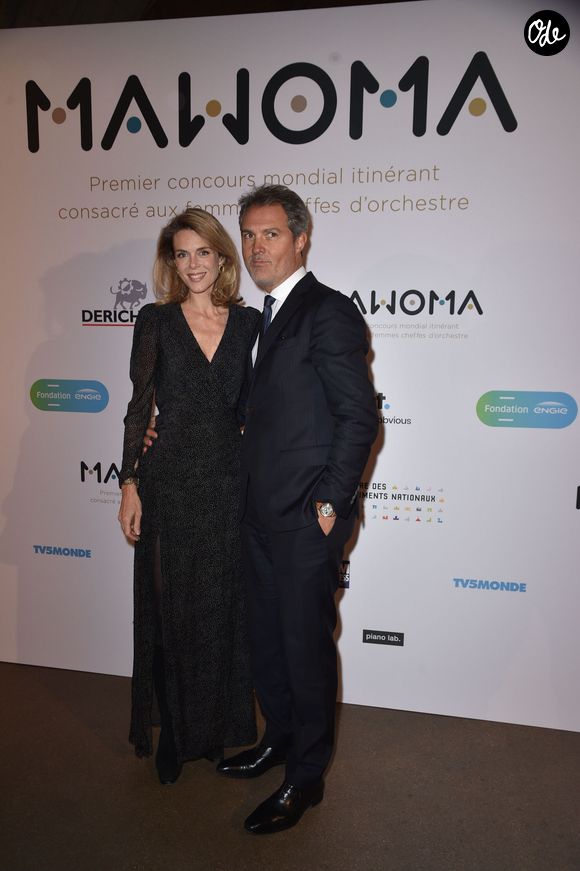 Julie Andrieu et son mari, le Dr Stéphane Delajoux – Gala Mawoma, premier concours mondial itinérant dédié aux femmes chefs d'orchestre, à la Conciergerie à Paris, le 9 mars 2020. © Giancarlo Gorassini/Bestimage