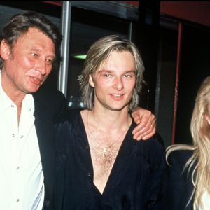 Archives - Estelle Lefébure - Johnny Hallyday et Sylvie Vartan - le soir de la première de la tournée de David Hallyday en 1991. (AGENCE / BESTIMAGE).