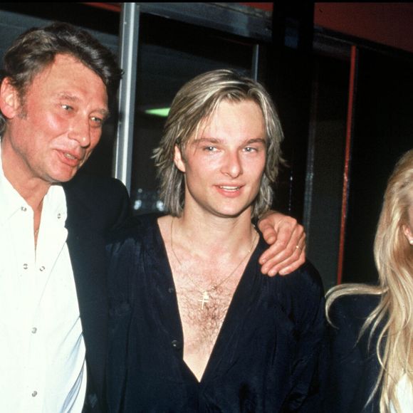 Archives - Estelle Lefébure - Johnny Hallyday et Sylvie Vartan - le soir de la première de la tournée de David Hallyday en 1991. (AGENCE / BESTIMAGE).
