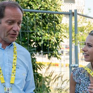 Marion Rousse, directrice du Tour de France féminin et Christian Prudhomme, directeur du Tour de France lors de l'arrivée du Tour de France féminin pendant l'étape 6, à Blagnac, France, le 28 juillet 2023. Photo by Ferrer F/ANDBZ/ABACAPRESS.COM