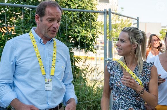 Marion Rousse, directrice du Tour de France féminin et Christian Prudhomme, directeur du Tour de France lors de l'arrivée du Tour de France féminin pendant l'étape 6, à Blagnac, France, le 28 juillet 2023. Photo by Ferrer F/ANDBZ/ABACAPRESS.COM