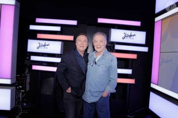 Julien Lepers et Herbert Léonard lors de l'enregistrement de l'émission "Chez Jordan de Luxe" à Paris le 8 octobre 2024 © Cédric Perrin / Bestimage