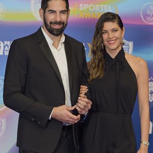 Nikola Karabatic et sa femme Géraldine Pillet - Photocall de la soirée des Sportel Awards 2024 au Grimaldi Forum à Monaco le 28 octobre 2024. © Fred Dides/Panoramic/bestimage