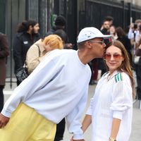 Stromae et sa femme Coralie, couple star au défilé Lacoste, face à Pierre Niney et Adèle Exarchopoulos