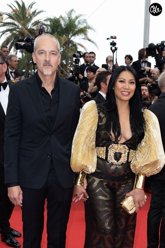 Christian Kretschmar et Anggun (habillée en On Aura Tout vu) - Montée des marches du film " Top Gun : Maverick " lors du 75ème Festival International du Film de Cannes. Le 18 mai 2022 © Olivier Borde / Bestimage