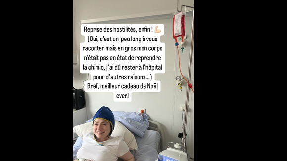 Emilie Dequenne de retour à l'hôpital pour commencer sa chimiothérapie. Instagram le 28 décembre 2024.