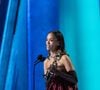 Il peut se targuer de deux prix seulement, l'un pour celui de l'actrice dans un second rôle, Zoe Saldana
Zoe Saldana lors de la cérémonie des Oscars le 2 mars 2025 à Los Angeles
©Abaca