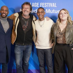 Stomy Bugsy, Jean-Luc Reichmann, Alexandre Achdjian, Lola Dubini de la série Léo Matteï, Brigade des mineurs - 6 ème édition du Festival Séries Mania à Lille, France, le 19 mars 2023. © Christophe Aubert via Bestimage