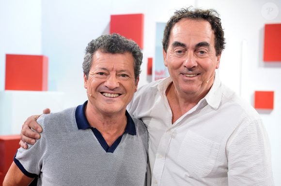 Exclusif - Les chaveliers du fiel , Francis Ginibre et Eric Carriere - Enregistrement de l'émission "Vivement dimanche" au studio Rive gauche, le 18 mars 2025, présentée par M.Drucker, et diffusée le 23 mars 2025 sur France 3. 
© Guillaume Gaffiot / Bestimage